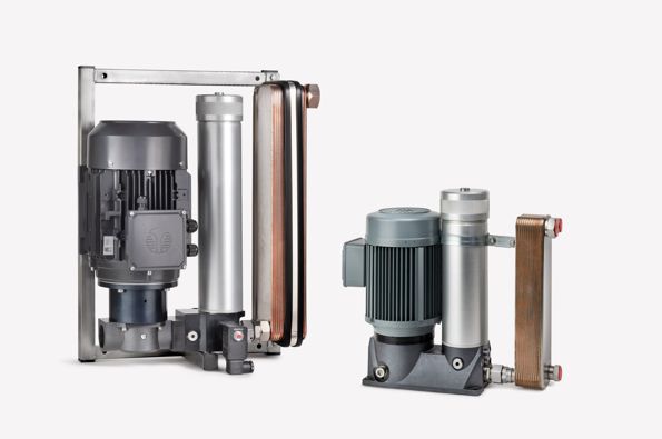 Kühlung und Filterung von Hydraulik-Ölen als Nebenstrom Filter System mit Platten-Wärme-Tauscher