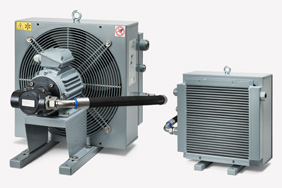 Öl-Luftkühler mit Systemgerechtem Kühlregister/Fördermengenverhältnis zu Temperatur-Stabilisierung in Hydraulik Systemen. 